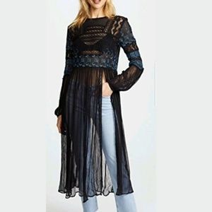 Free People Sweet Sunny Days Tunic Black XS